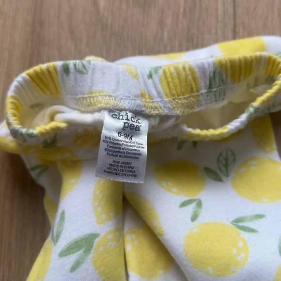 Chick Pea Baby 6-9M 3 Piece Lemon Matching Set, Summer Outfit, Baby Girl Outfit - Picture 7 of 7
